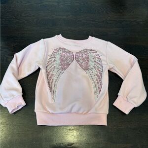 Lola + The Boys Light Pink Angel Wing Sweatshirt